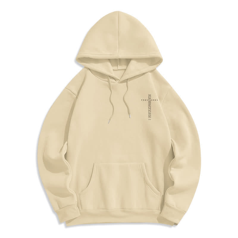 Christianartworkshop Sudadera blanca con capucha forrada de felpa y estampado de la Cruz de los Proverbios - image 17