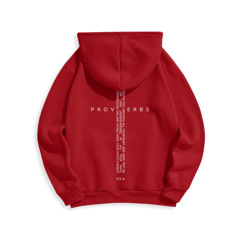 Christianartworkshop Sudadera blanca con capucha forrada de felpa y estampado de la Cruz de los Proverbios - image 22