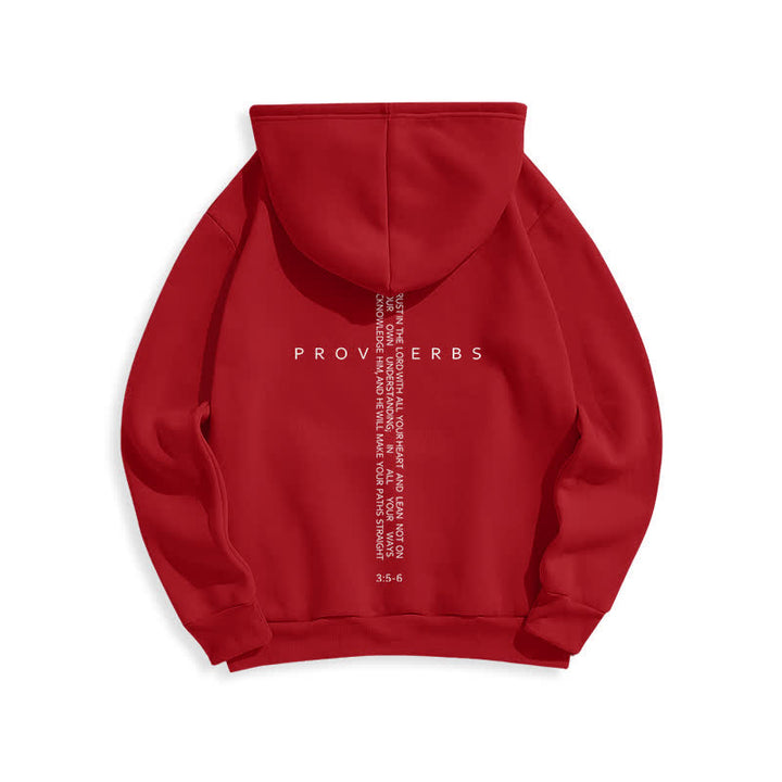 Christianartworkshop Sudadera blanca con capucha forrada de felpa y estampado de la Cruz de los Proverbios - image 22