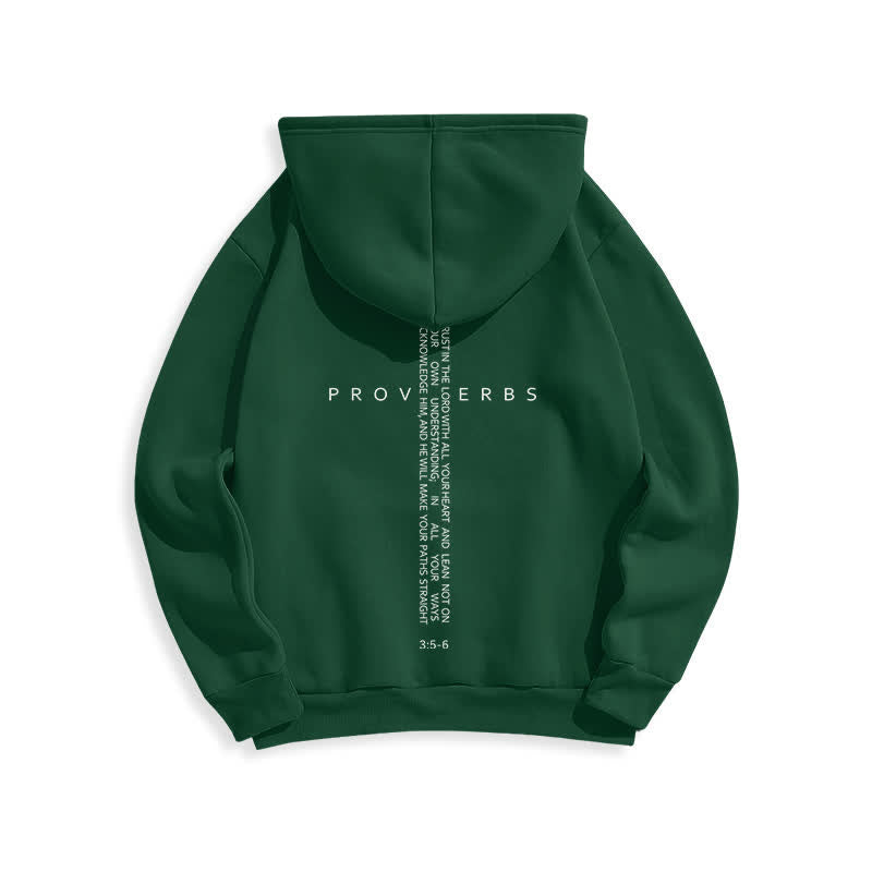 Christianartworkshop Sudadera blanca con capucha forrada de felpa y estampado de la Cruz de los Proverbios - image 13