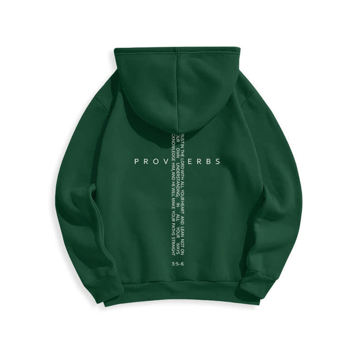 Christianartworkshop Sudadera blanca con capucha forrada de felpa y estampado de la Cruz de los Proverbios - image 13