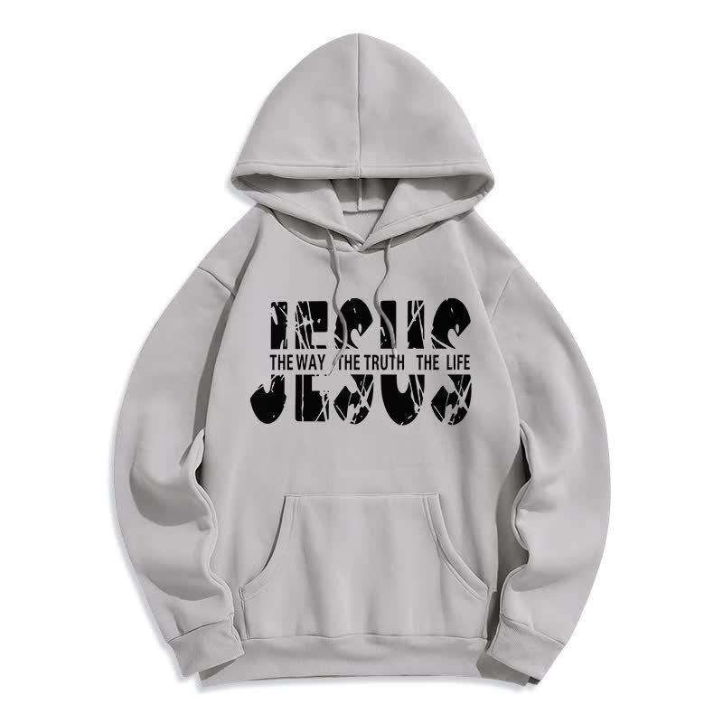 Christianartworkshop Sudadera con capucha de felpa con la imagen de Jesús, el Camino, la Verdad y la Vida. - Gris - 2XL - image 0