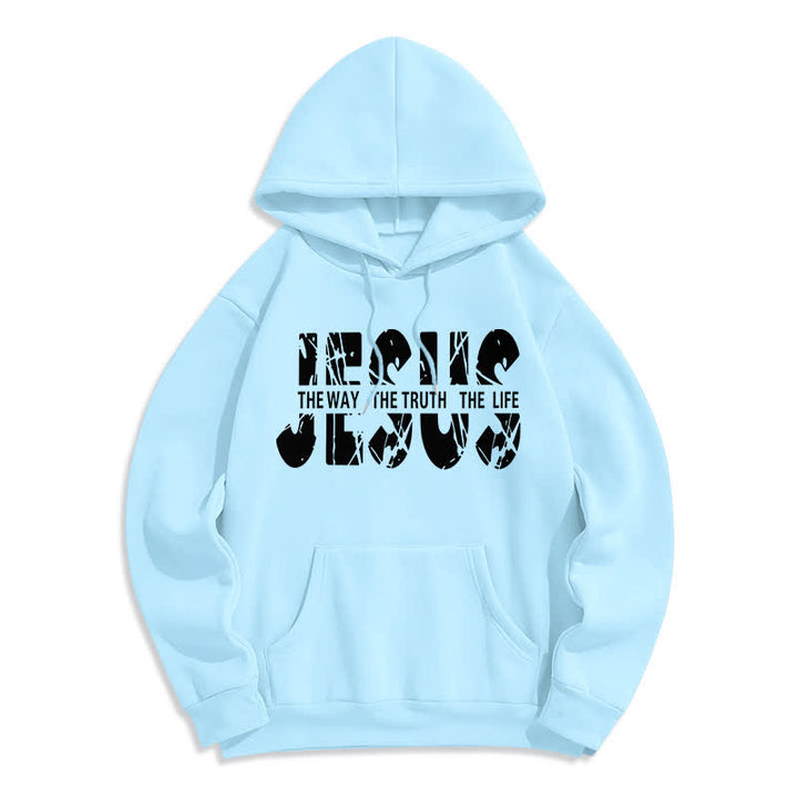 Christianartworkshop Sudadera con capucha de felpa con la imagen de Jesús, el Camino, la Verdad y la Vida. - Azul - 2XL - image 6