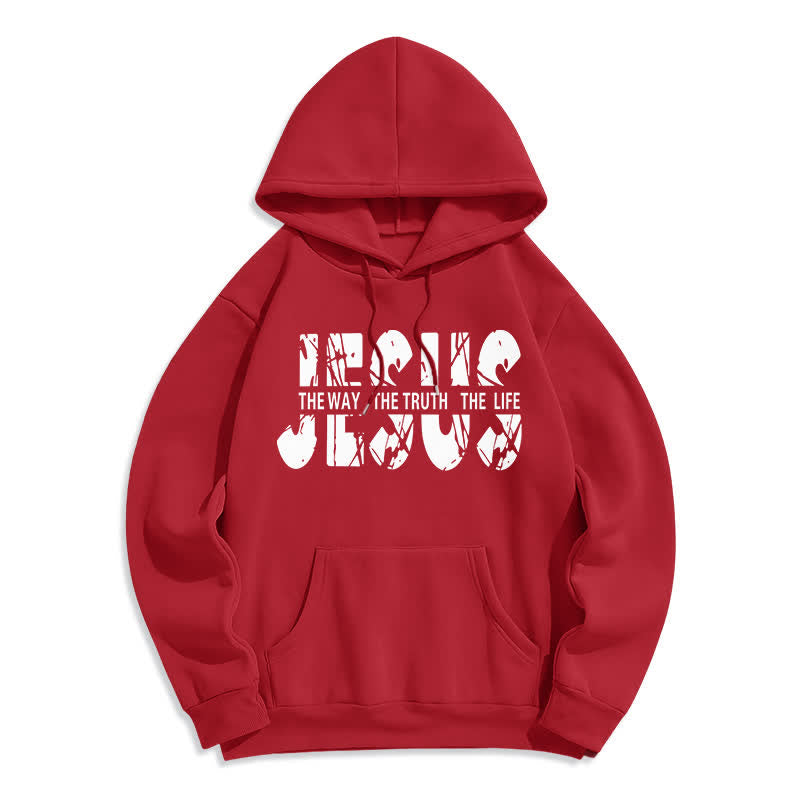 Christianartworkshop Sudadera con capucha de felpa con la imagen de Jesús, el Camino, la Verdad y la Vida. - Rojo - 2XL - image 5