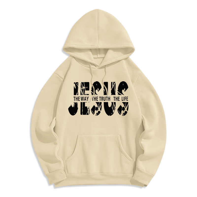 Christianartworkshop Sudadera con capucha de felpa con la imagen de Jesús, el Camino, la Verdad y la Vida. - Beige - 2XL - image 7