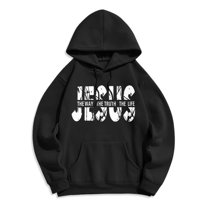 Christianartworkshop Sudadera con capucha de felpa con la imagen de Jesús, el Camino, la Verdad y la Vida. - Negro - 2XL - image 2