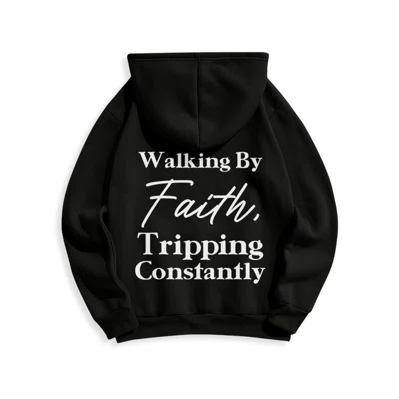 Christianartworkshop Sudadera con capucha extragrande de felpa "Walking By Faith" - image 1