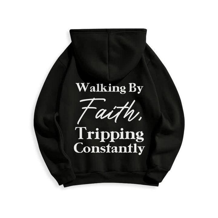 Christianartworkshop Sudadera con capucha extragrande de felpa "Walking By Faith" - image 1