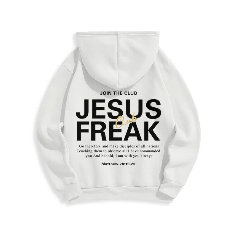 Christianartworkshop Sudadera con capucha extragrande de felpa con el diseño "Jesus Freak Saved" - image 4
