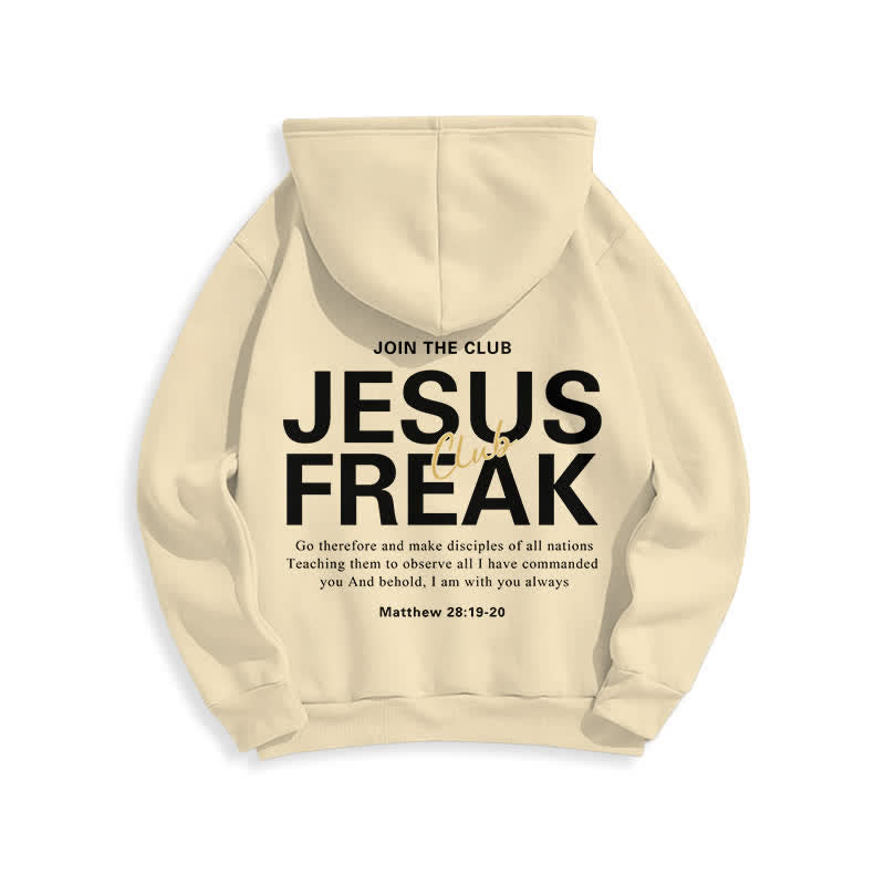 Christianartworkshop Sudadera con capucha extragrande de felpa con el diseño "Jesus Freak Saved" - image 1