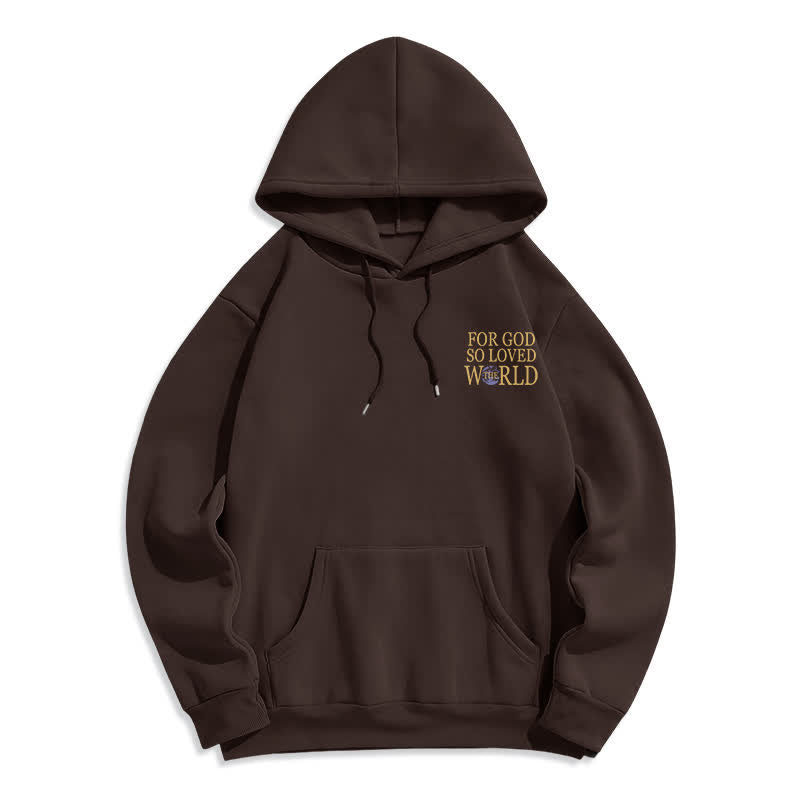 Christianartworkshop Sudadera con capucha de felpa con estampado "Porque de tal manera amó Dios al mundo Tierra" - image 2