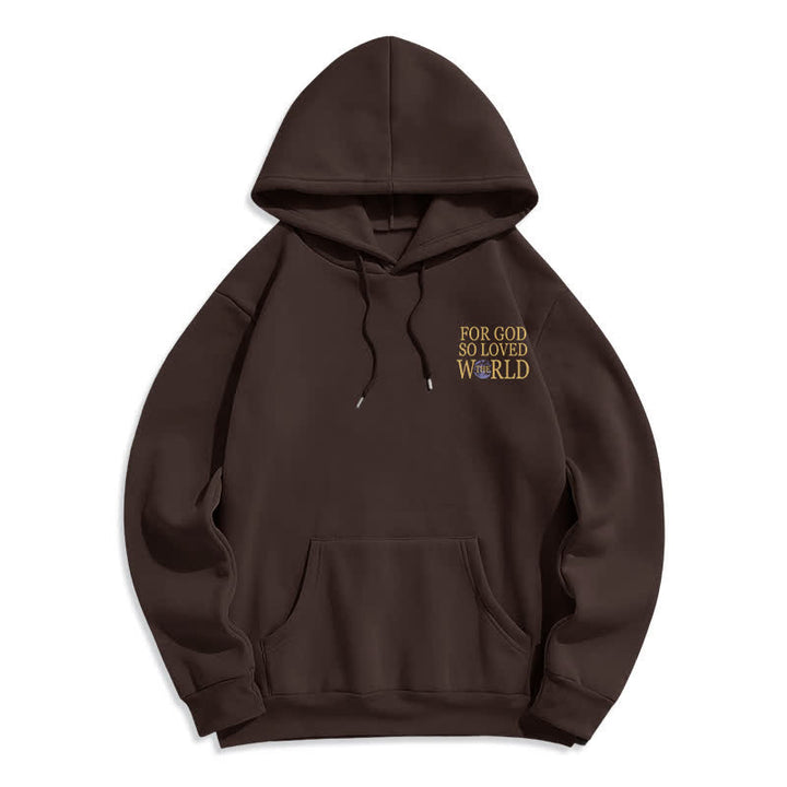 Christianartworkshop Sudadera con capucha de felpa con estampado "Porque de tal manera amó Dios al mundo Tierra" - image 2