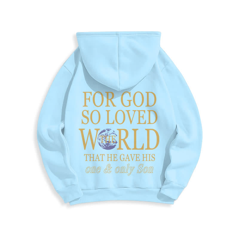 Christianartworkshop Sudadera con capucha de felpa con estampado "Porque de tal manera amó Dios al mundo Tierra" - image 19