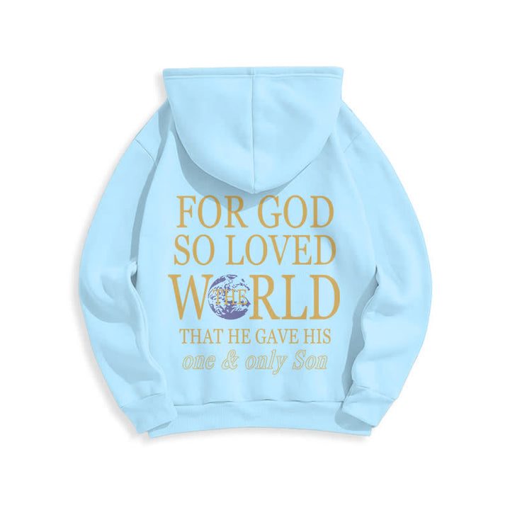 Christianartworkshop Sudadera con capucha de felpa con estampado "Porque de tal manera amó Dios al mundo Tierra" - image 19