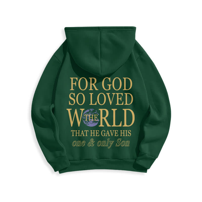 Christianartworkshop Sudadera con capucha de felpa con estampado "Porque de tal manera amó Dios al mundo Tierra" - image 22