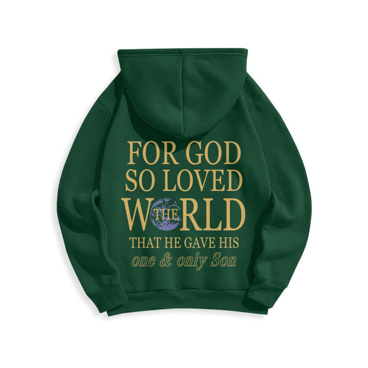 Christianartworkshop Sudadera con capucha de felpa con estampado "Porque de tal manera amó Dios al mundo Tierra" - image 22