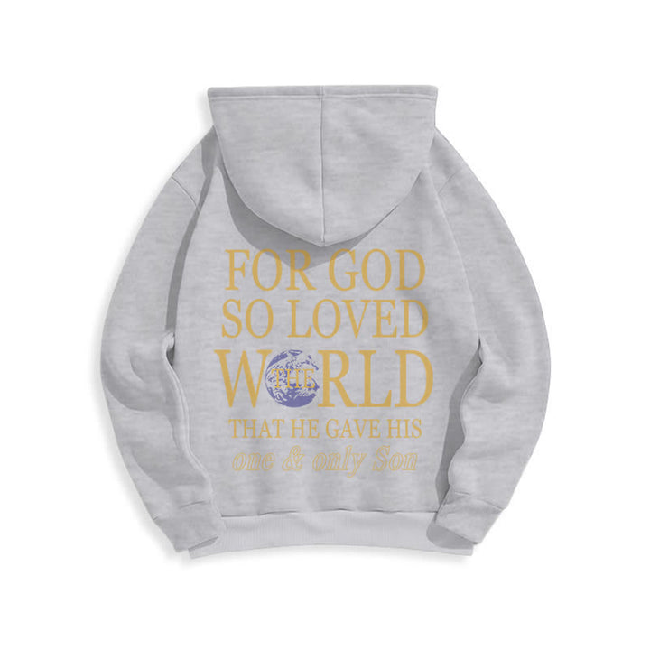 Christianartworkshop Sudadera con capucha de felpa con estampado "Porque de tal manera amó Dios al mundo Tierra" - image 16