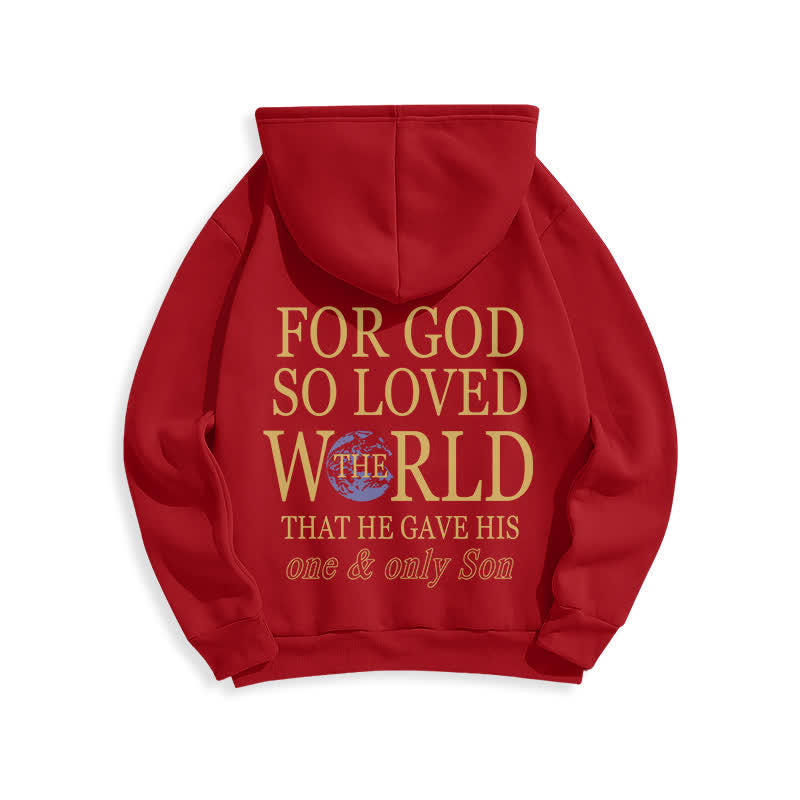 Christianartworkshop Sudadera con capucha de felpa con estampado "Porque de tal manera amó Dios al mundo Tierra" - image 10