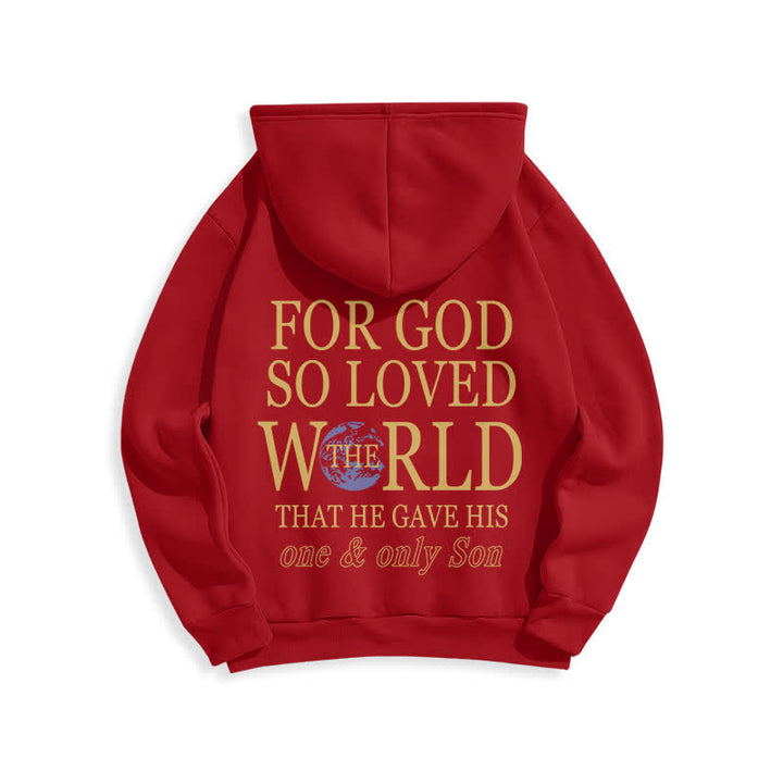 Christianartworkshop Sudadera con capucha de felpa con estampado "Porque de tal manera amó Dios al mundo Tierra" - image 10