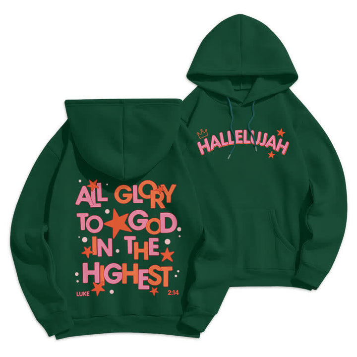 Christianartworkshop Sudadera con capucha polar Hallelujah Crowned Stars - Verde - 2XL - image 15