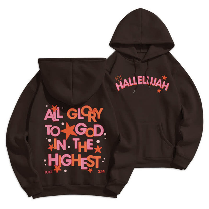 Christianartworkshop Sudadera con capucha polar Hallelujah Crowned Stars - Marrón - 2XL - image 12
