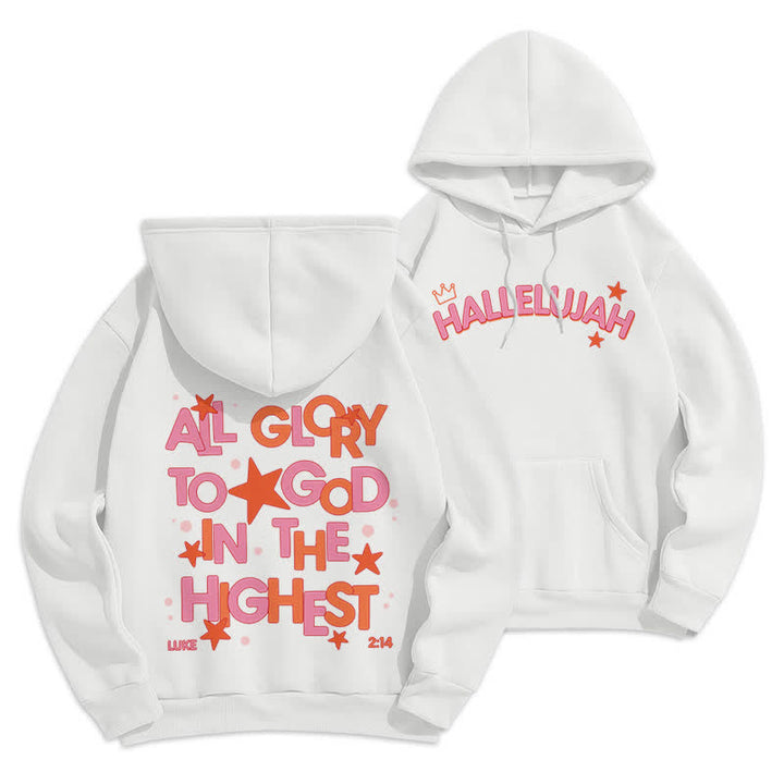 Christianartworkshop Sudadera con capucha polar Hallelujah Crowned Stars - Blanco - 2XL - image 0