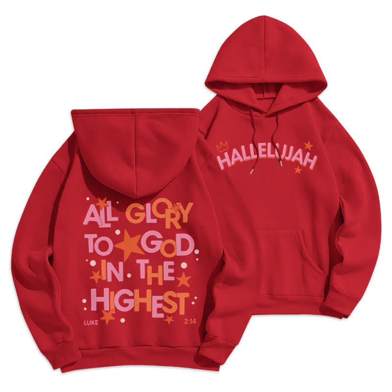 Christianartworkshop Sudadera con capucha polar Hallelujah Crowned Stars - Rojo - 2XL - image 9