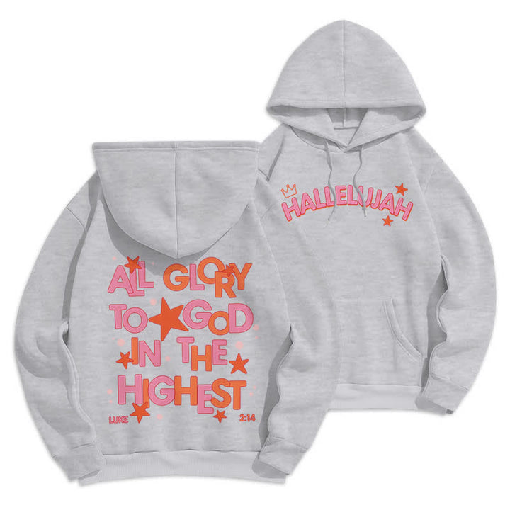 Christianartworkshop Sudadera con capucha polar Hallelujah Crowned Stars - Gris - 2XL - image 6