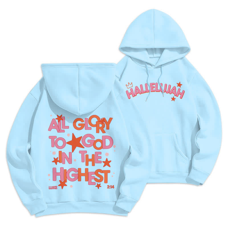 Christianartworkshop Sudadera con capucha polar Hallelujah Crowned Stars - Azul - 2XL - image 21
