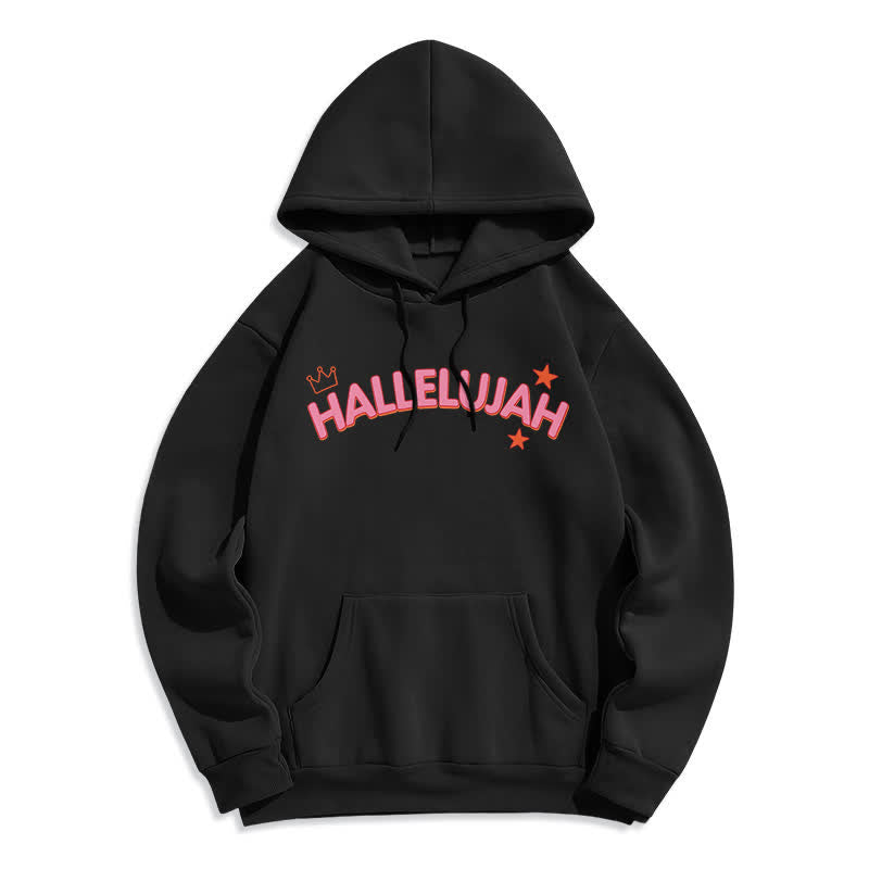 Christianartworkshop Sudadera con capucha polar Hallelujah Crowned Stars - image 5