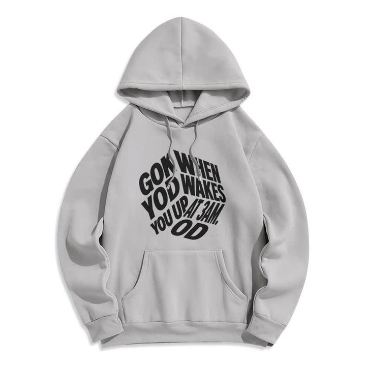 Christianartworkshop Sudadera con capucha forrada de felpa con estampado de grafiti "Hijo de Dios" - Gris - 2XL - image 3