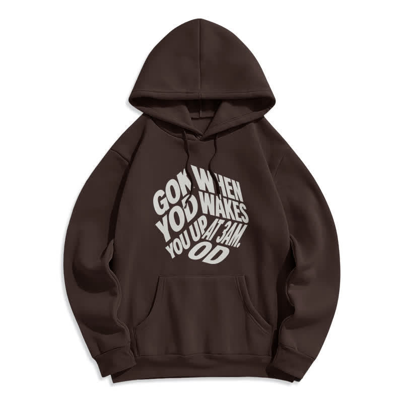 Christianartworkshop Sudadera con capucha forrada de felpa con estampado de grafiti "Hijo de Dios" - Marrón - 2XL - image 0