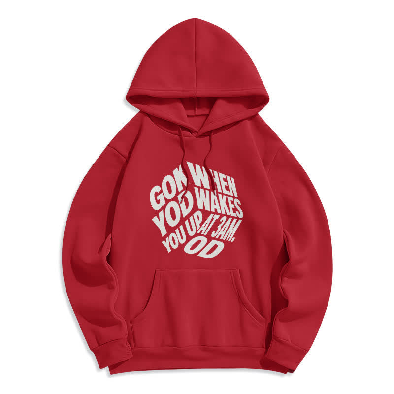 Christianartworkshop Sudadera con capucha forrada de felpa con estampado de grafiti "Hijo de Dios" - Rojo - 2XL - image 1