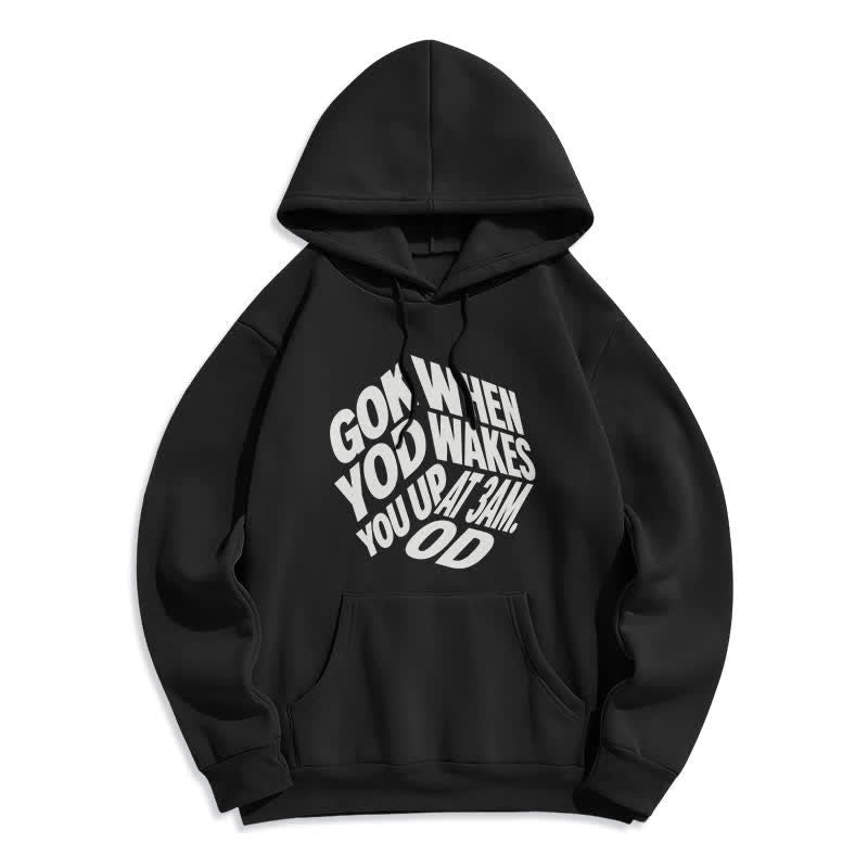 Christianartworkshop Sudadera con capucha forrada de felpa con estampado de grafiti "Hijo de Dios" - Negro - 2XL - image 6