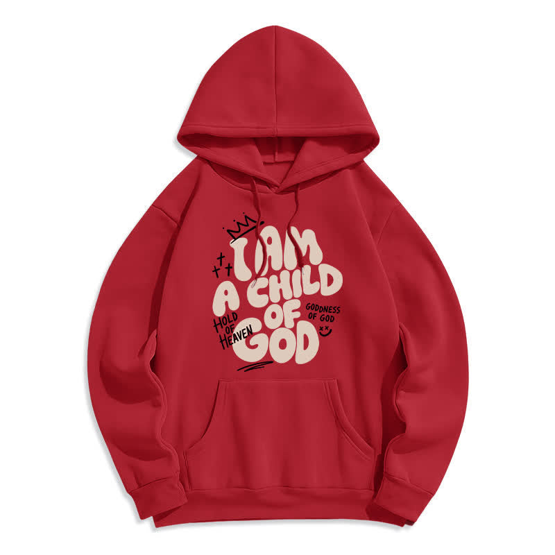 Christianartworkshop Sudadera con capucha extragrande forrada de felpa con estampado de grafiti "Hijo de Dios" - Rojo - 2XL - image 7