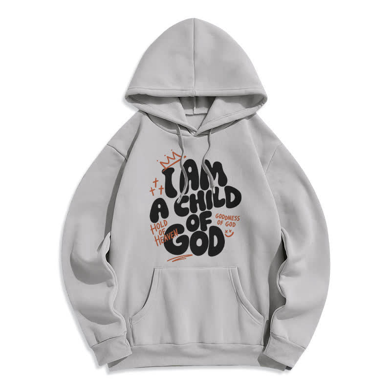 Christianartworkshop Sudadera con capucha extragrande forrada de felpa con estampado de grafiti "Hijo de Dios" - Gris - 2XL - image 6
