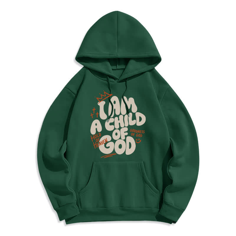 Christianartworkshop Sudadera con capucha extragrande forrada de felpa con estampado de grafiti "Hijo de Dios" - Verde - 2XL - image 0