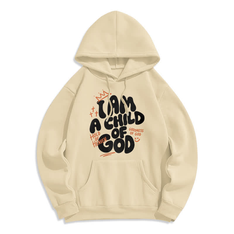 Christianartworkshop Sudadera con capucha extragrande forrada de felpa con estampado de grafiti "Hijo de Dios" - Beige - 2XL - image 3
