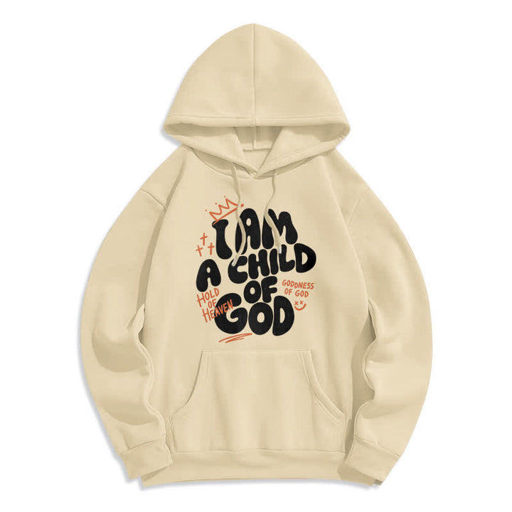 Christianartworkshop Sudadera con capucha extragrande forrada de felpa con estampado de grafiti "Hijo de Dios" - Beige - 2XL - image 3