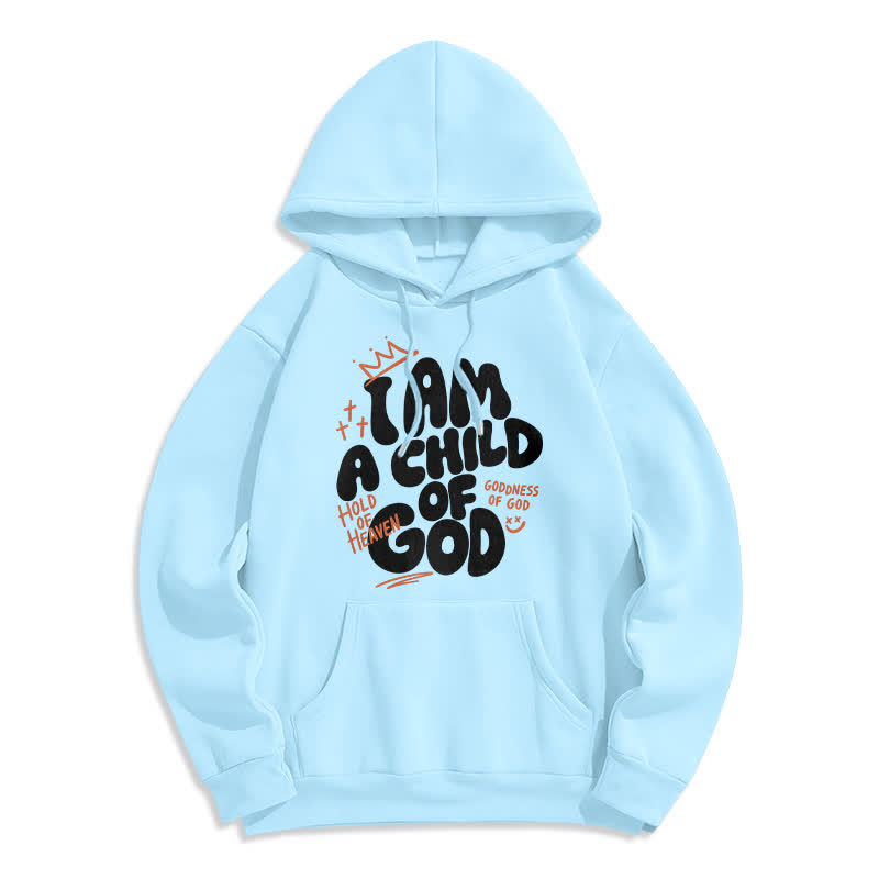 Christianartworkshop Sudadera con capucha extragrande forrada de felpa con estampado de grafiti "Hijo de Dios" - Azul - 2XL - image 4