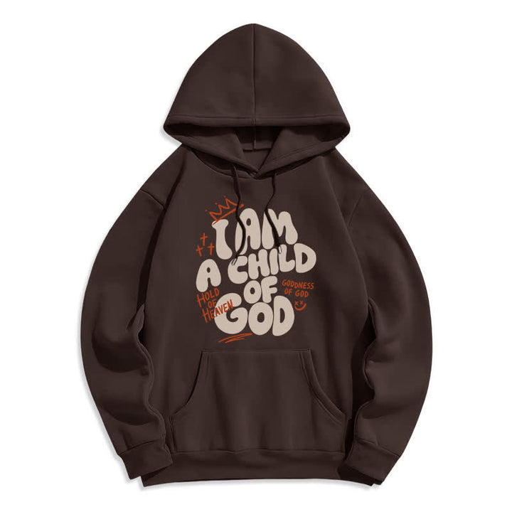 Christianartworkshop Sudadera con capucha extragrande forrada de felpa con estampado de grafiti "Hijo de Dios" - Marrón - 2XL - image 2
