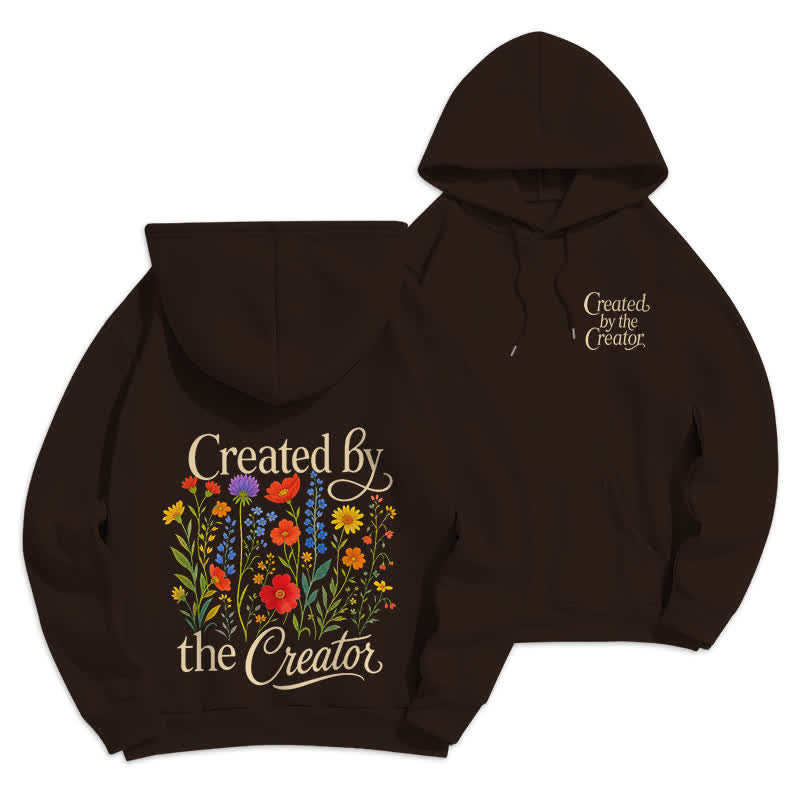 Christianartworkshop Sudadera con capucha y estampado floral en la espalda, creada por el creador. - Marrón - 2XL - image 12