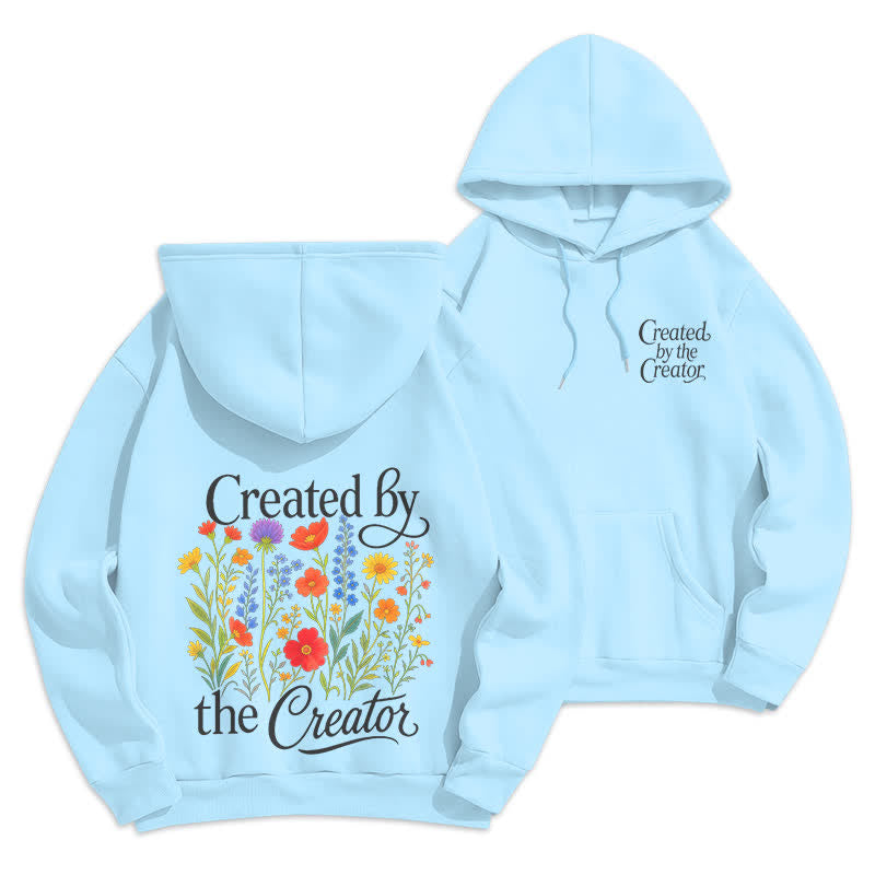 Christianartworkshop Sudadera con capucha y estampado floral en la espalda, creada por el creador. - Azul - 2XL - image 3