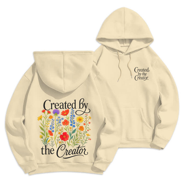 Christianartworkshop Sudadera con capucha y estampado floral en la espalda, creada por el creador. - Beige - 2XL - image 18