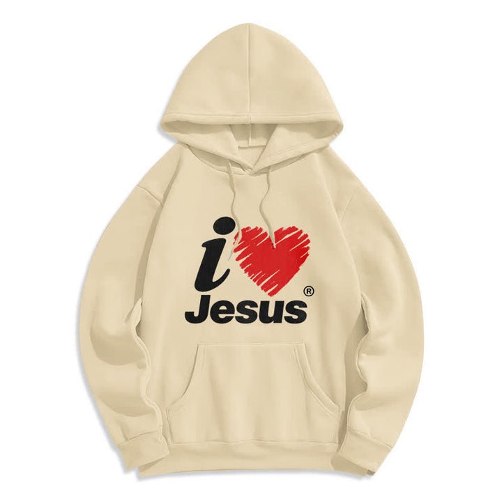 Christianartworkshop Sudadera con capucha forrada de felpa con estampado de grafiti del Corazón de Jesús - Beige - 2XL - image 7