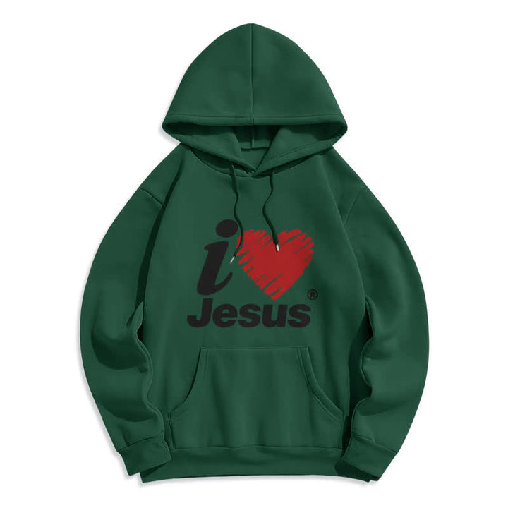 Christianartworkshop Sudadera con capucha forrada de felpa con estampado de grafiti del Corazón de Jesús - Verde - 2XL - image 6