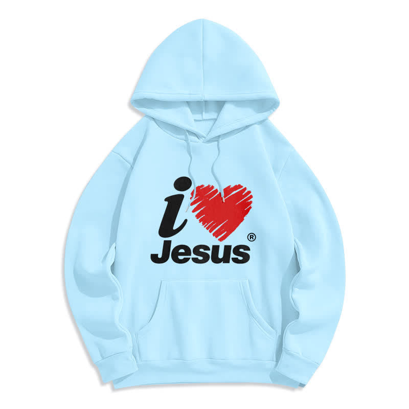 Christianartworkshop Sudadera con capucha forrada de felpa con estampado de grafiti del Corazón de Jesús - Azul - 2XL - image 5