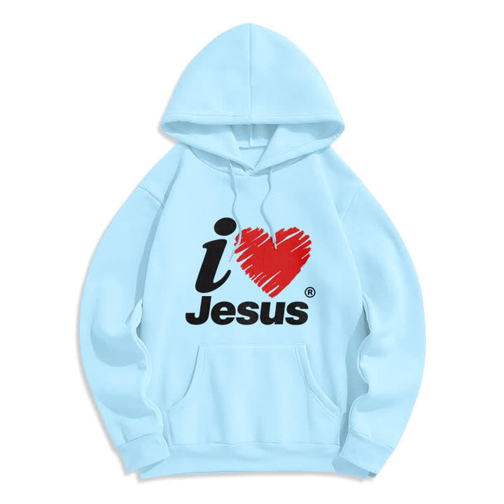 Christianartworkshop Sudadera con capucha forrada de felpa con estampado de grafiti del Corazón de Jesús - Azul - 2XL - image 5