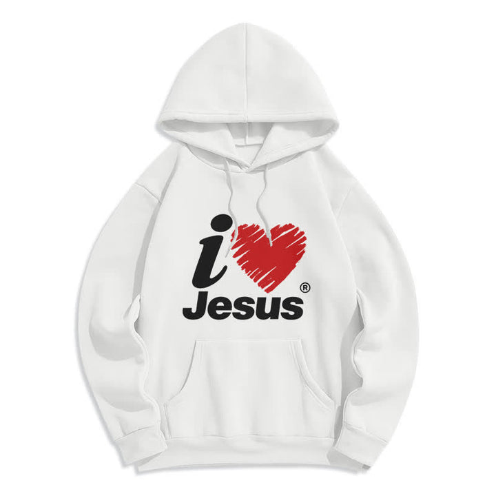 Christianartworkshop Sudadera con capucha forrada de felpa con estampado de grafiti del Corazón de Jesús - Blanco - 2XL - image 0