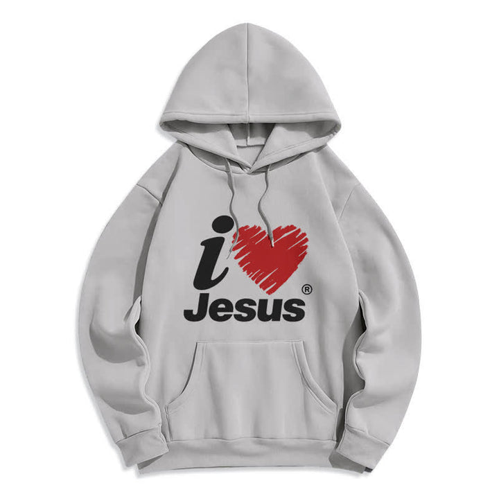 Christianartworkshop Sudadera con capucha forrada de felpa con estampado de grafiti del Corazón de Jesús - Gris - 2XL - image 2